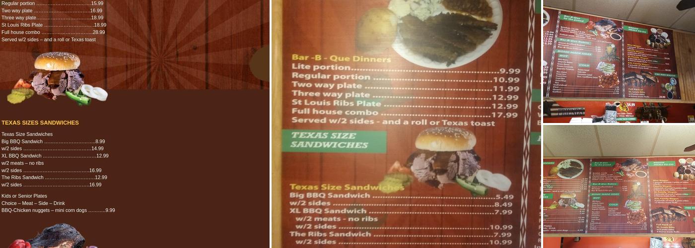Big Jack's BBQ Menu