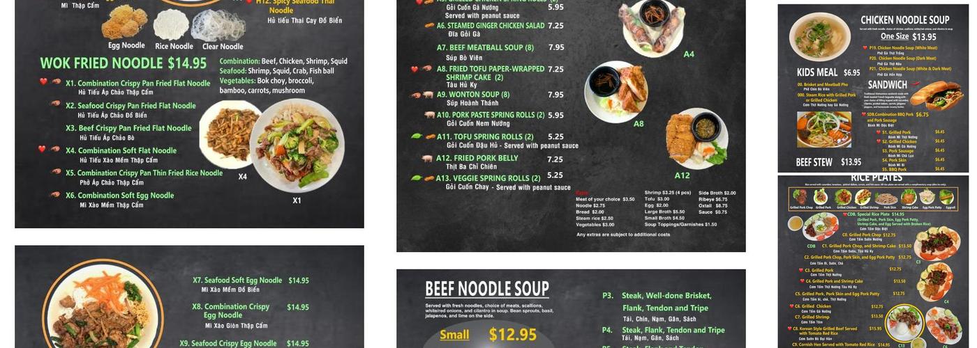 Pho One Menu
