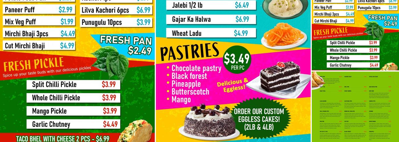 Rajula's Kitchen Menu