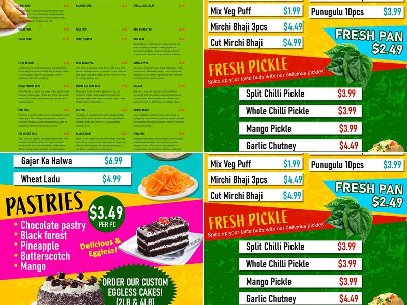 Rajula's Kitchen Menu