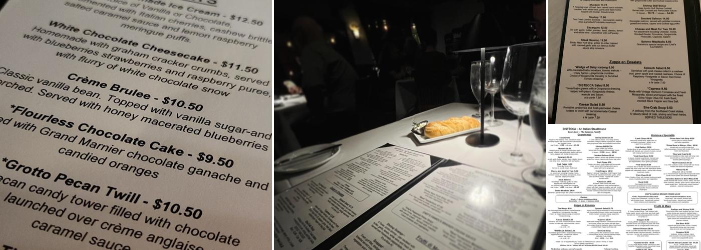 Bistecca - An Italian Steakhouse Menu