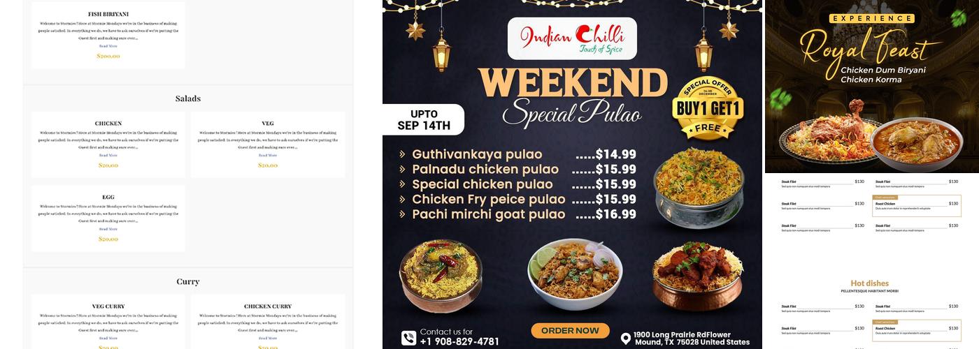 Indian Chilli Menu