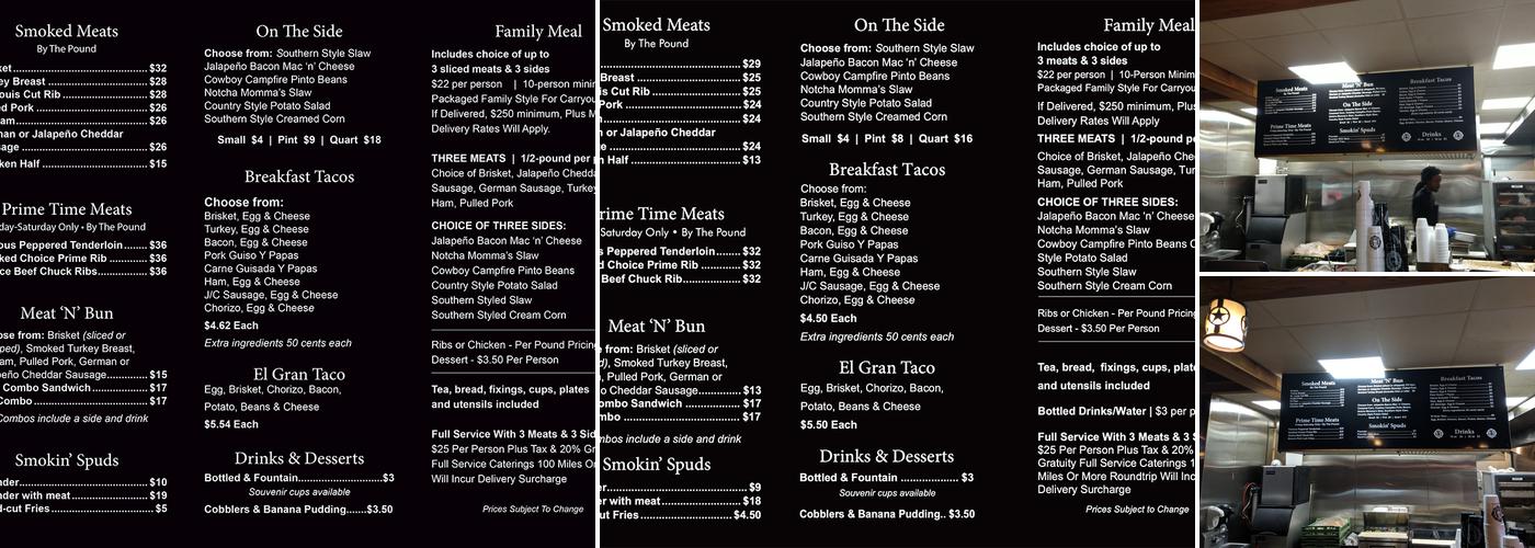 Meat U Anywhere Menu