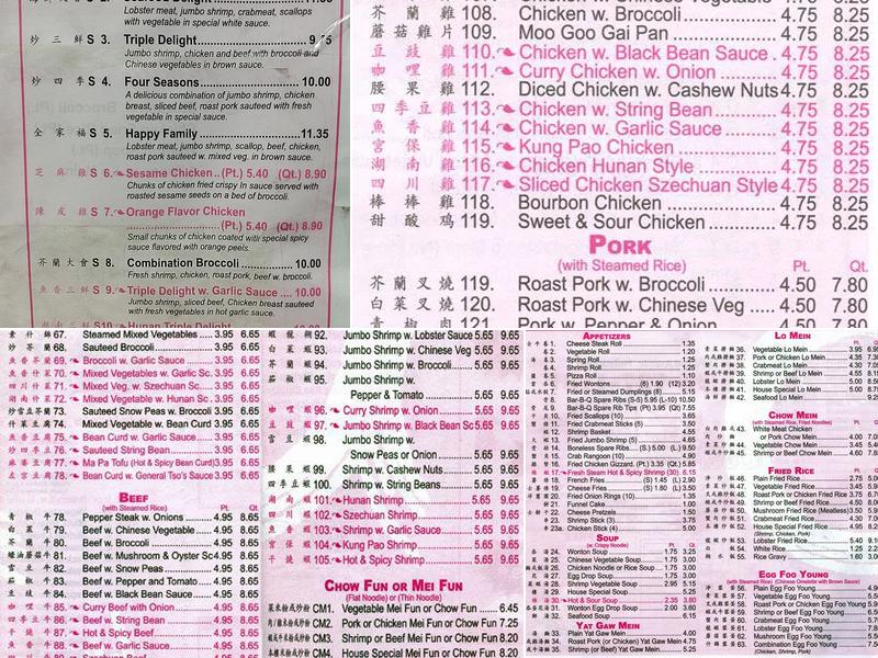 Queens Restaurant Menu