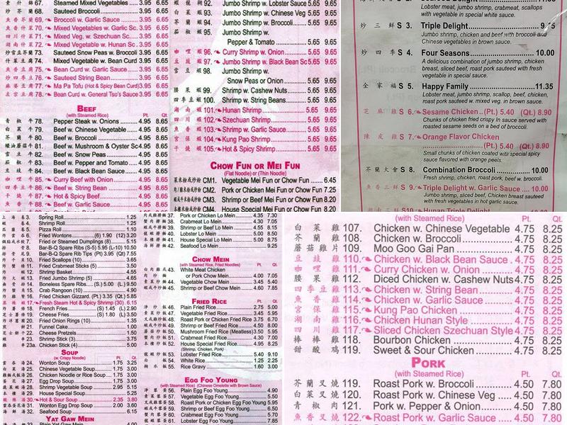 Queens Restaurant Menu