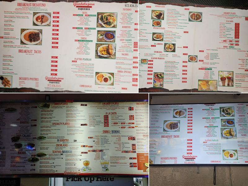 Taqueria Guadalajara Menu
