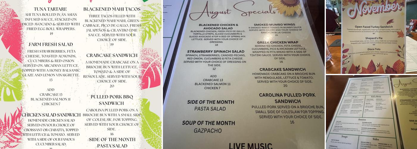 Main Street Pub Menu