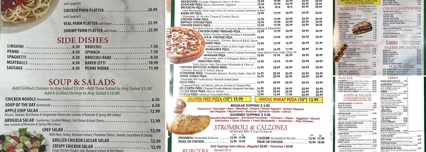 Newtown Pizza Menu