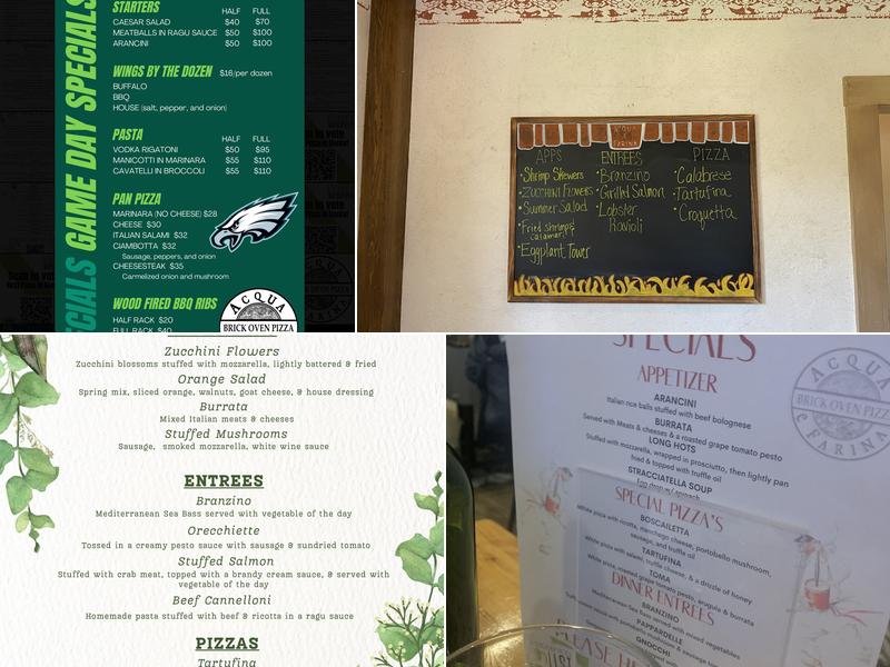 Acqua e Farina- Brick oven pizza Menu