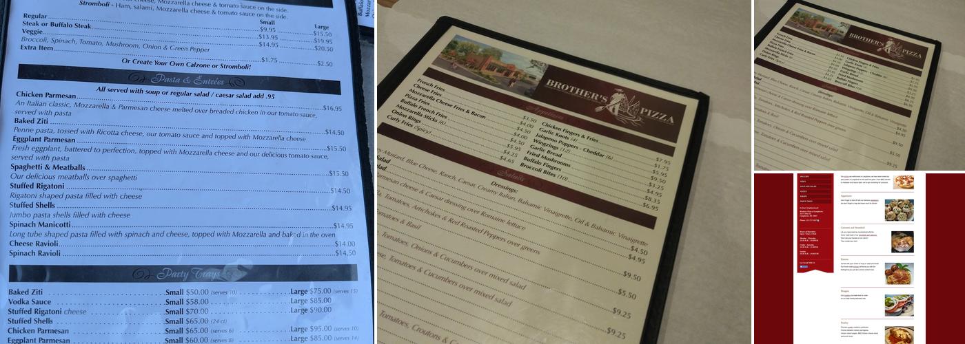 Brothers Pizza Menu