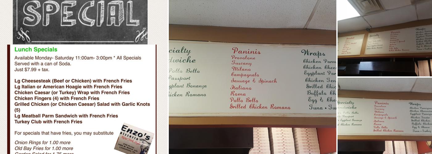 Enzo's Pizzeria Menu