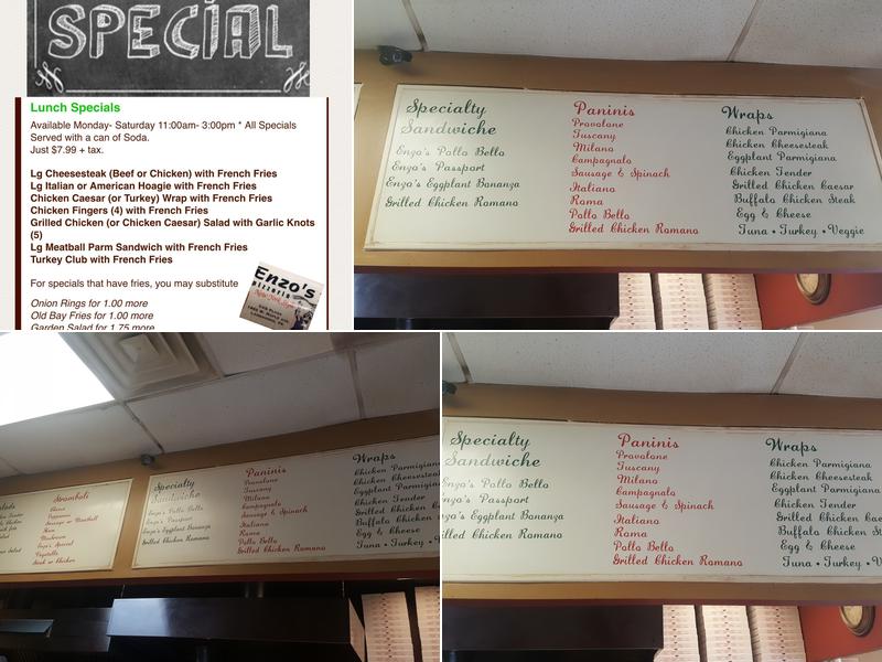 Enzo's Pizzeria Menu