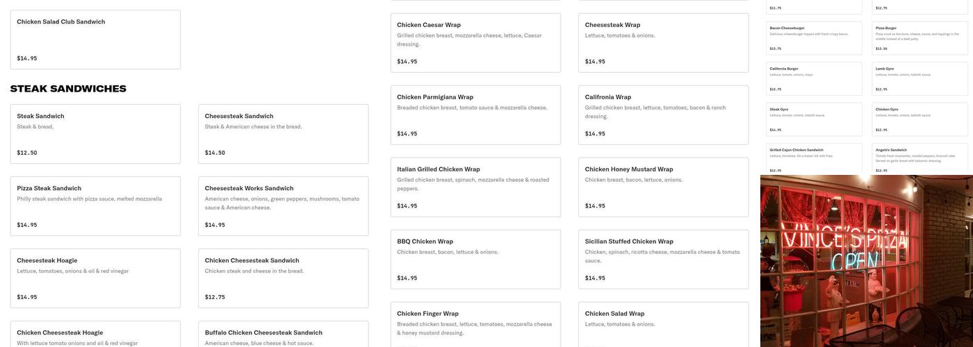 Vince’s Pizza & Restaurant Menu