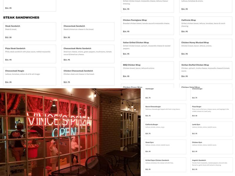 Vince’s Pizza & Restaurant Menu