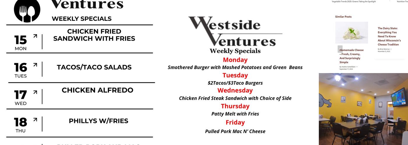 Westside Ventures Menu