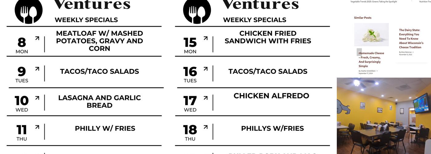 Westside Ventures Menu