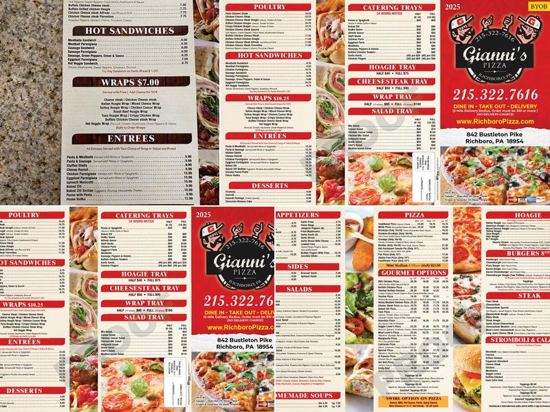 Gianni's Pizza Menu
