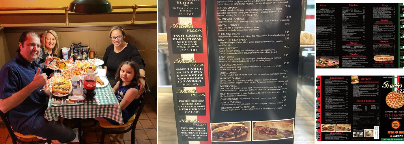 frank's pizza Menu