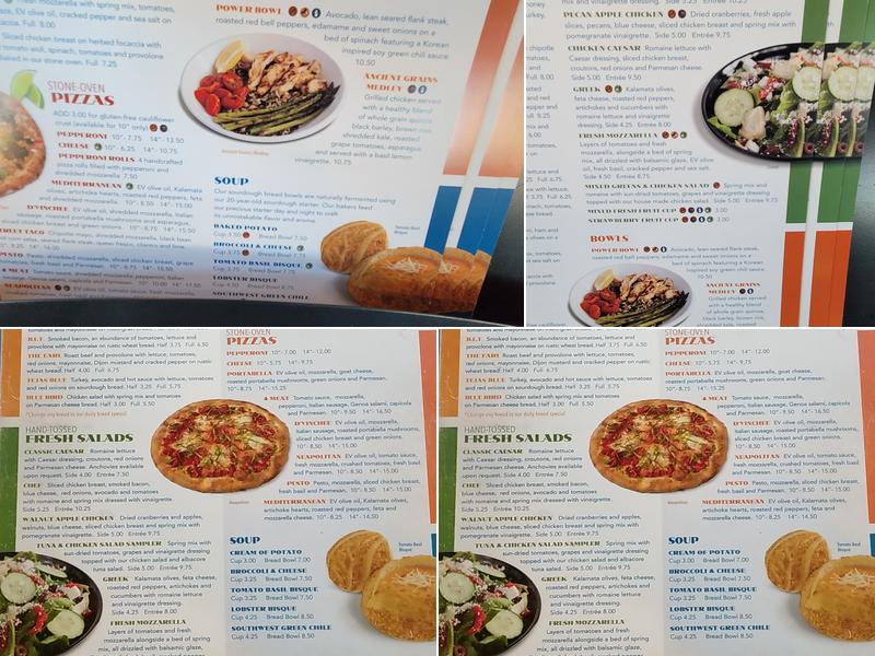 Blue Baker Menu
