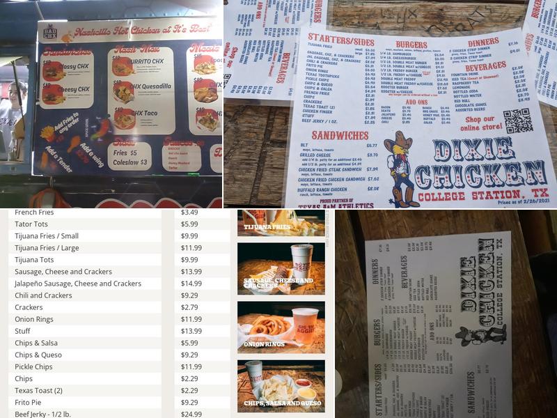 Dixie Chicken Menu