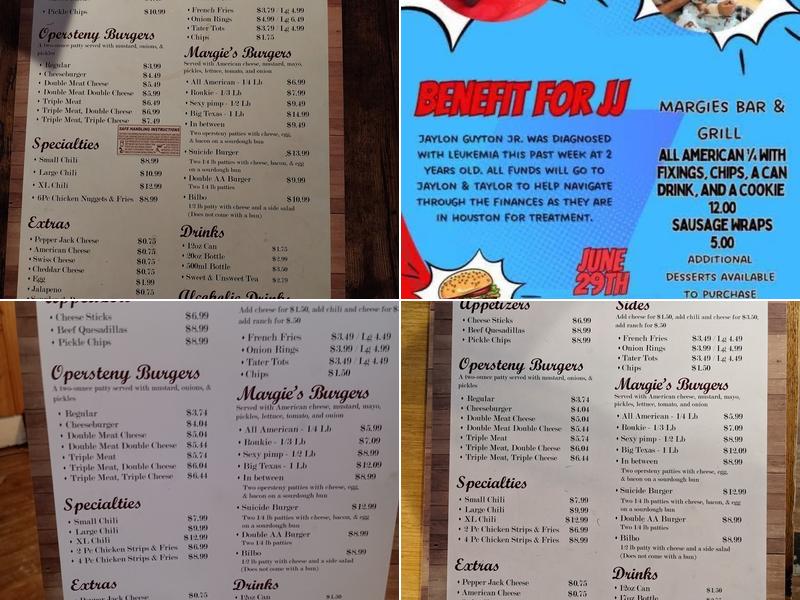 Margie's Bar and Grill Menu