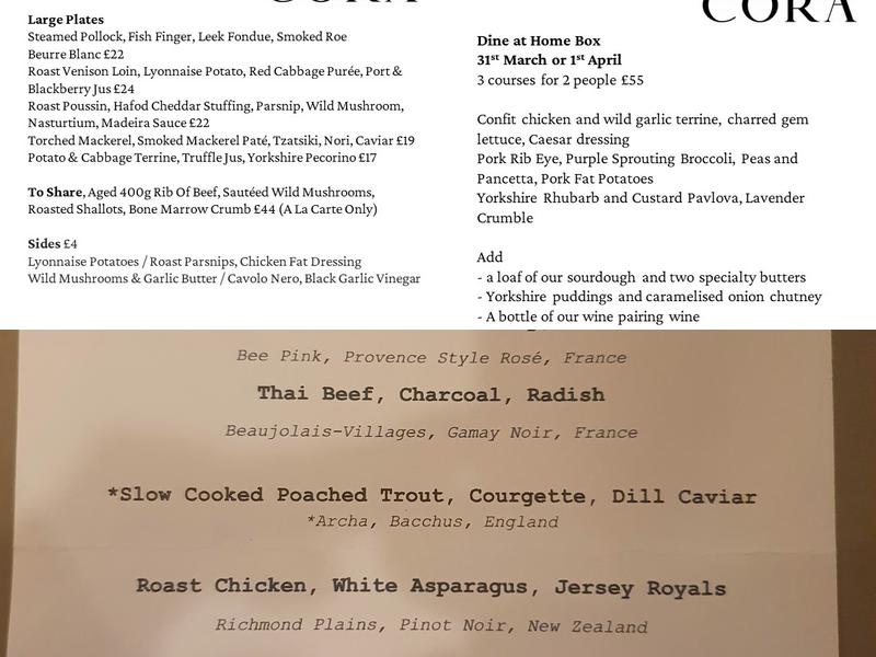 CORA Menu
