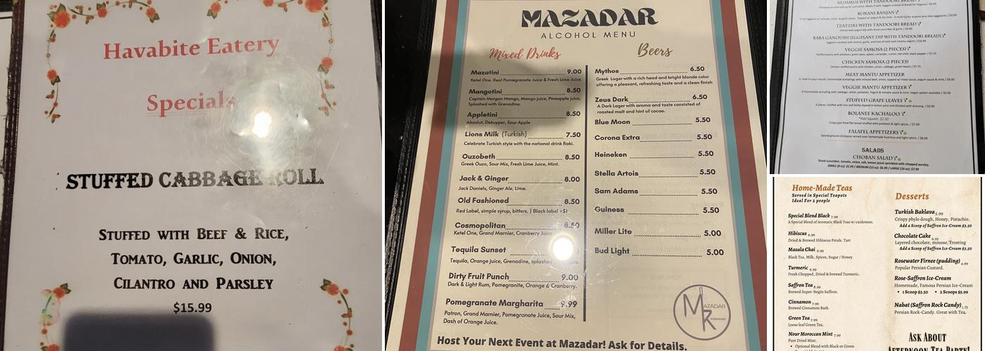 Mazadar Restaurant Menu