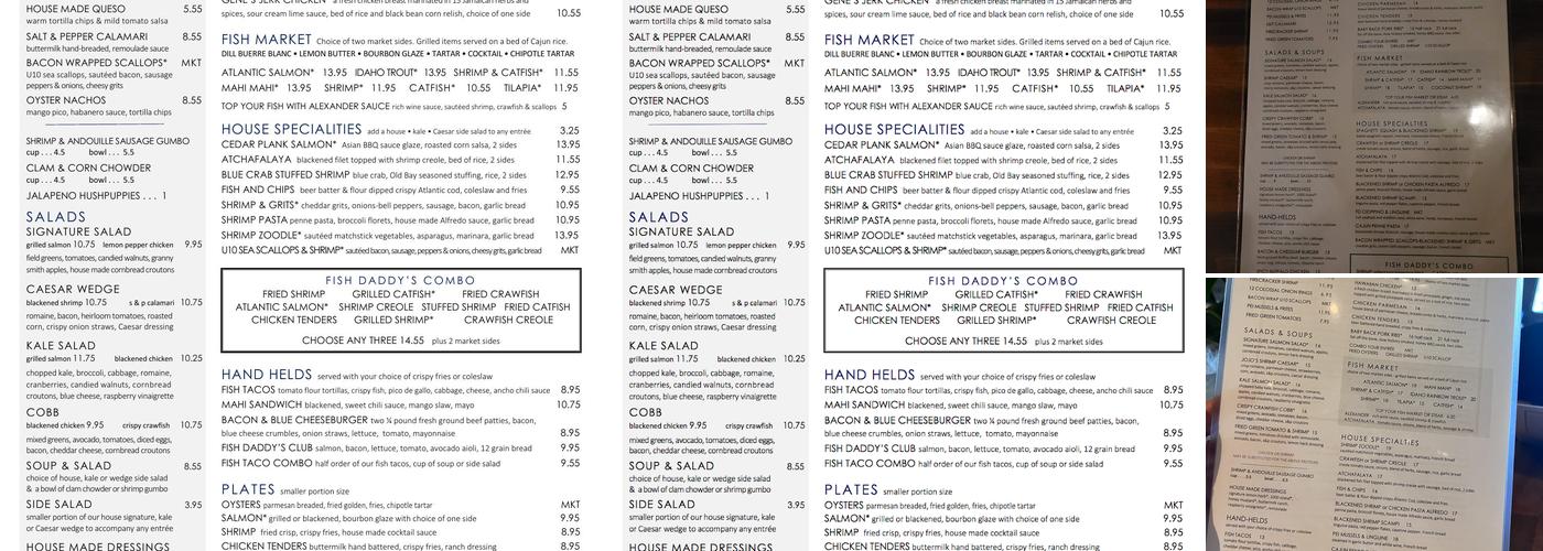 Fish Daddy's Grill House Menu