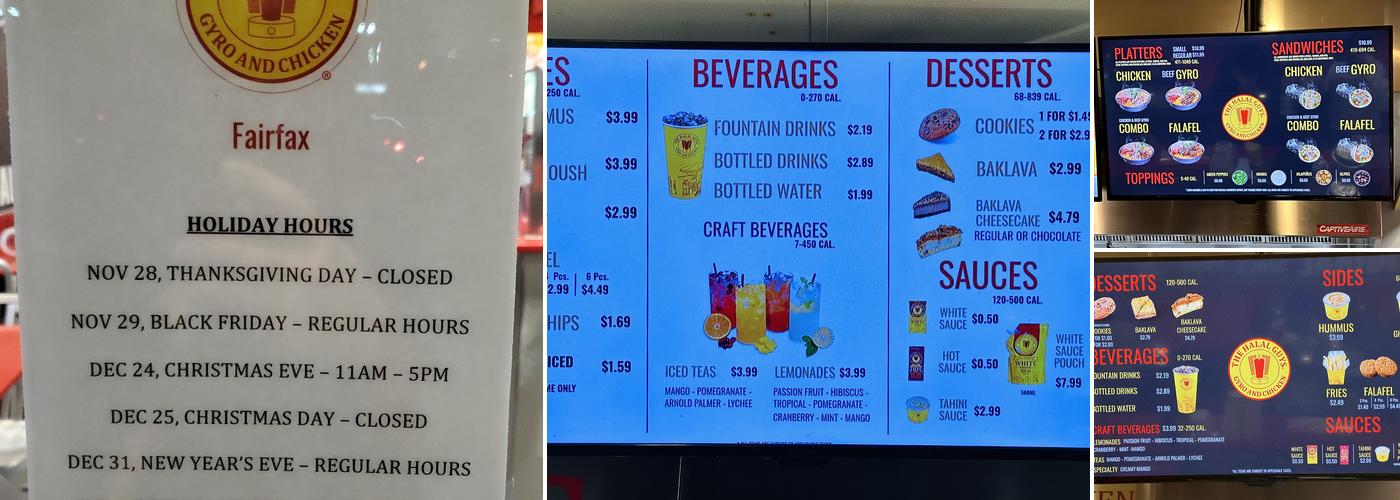 The Halal Guys Menu