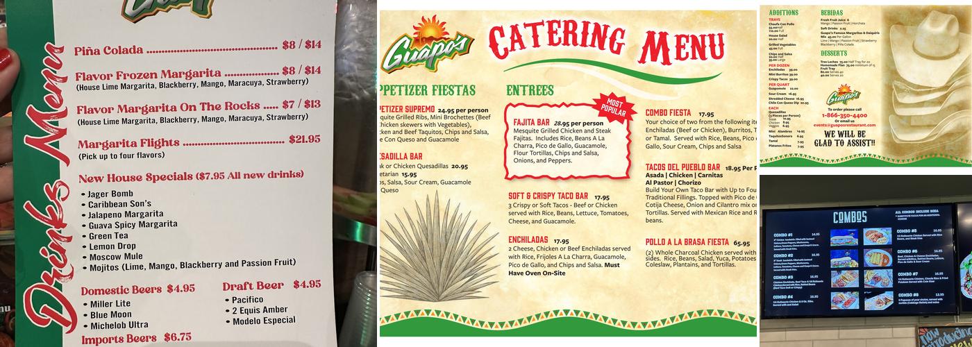 Guapo's Taqueria & Charcoal Chicken Menu
