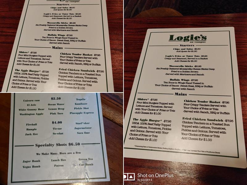 Logie’s Menu