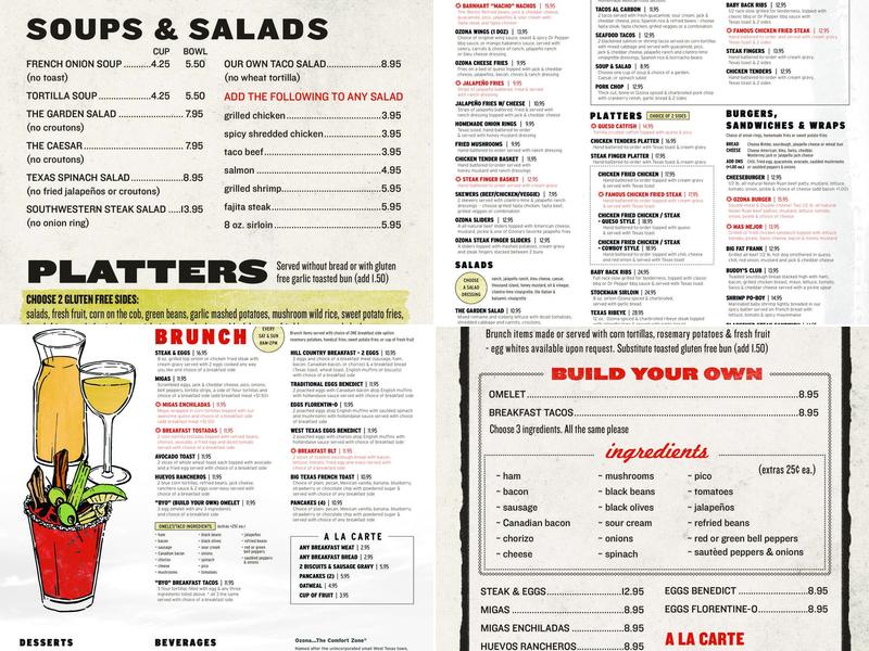 Ozona Grill and Bar Menu