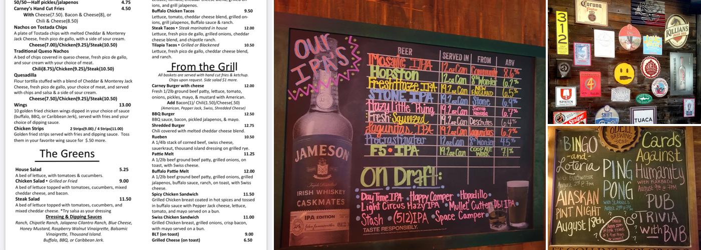 Carney's Pub and Grill Menu