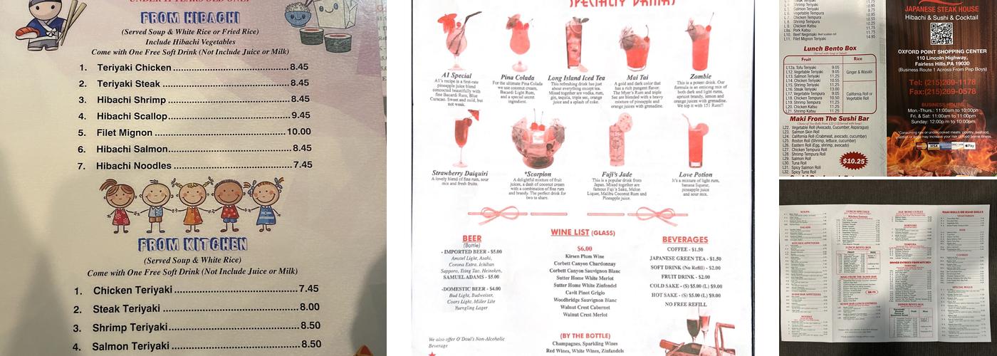 A1 Japanese Steak House Menu