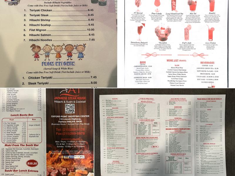 A1 Japanese Steak House Menu