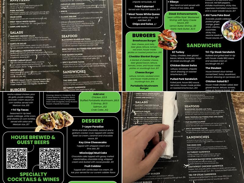 Zero One Brewing Company Menu