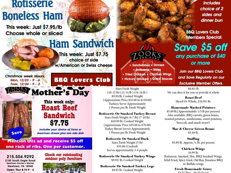 Zook's BBQ Barn Menu
