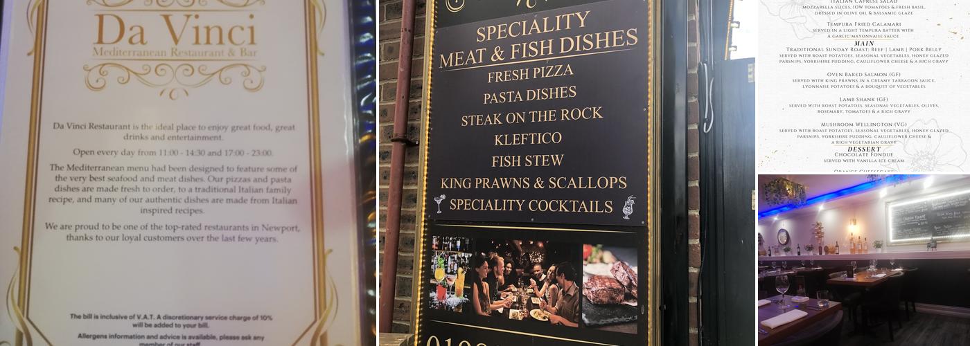 Da Vinci Restaurant Menu