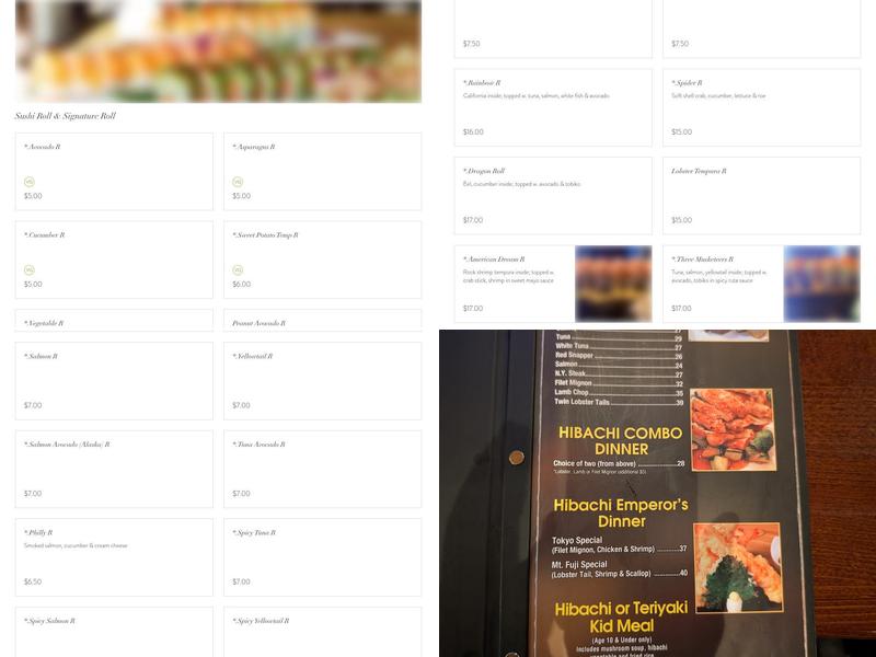 Mt. Fuji Hibachi and Asian Bistro Menu