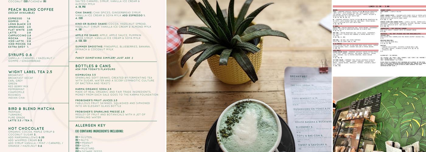 PEACH Vegan Kitchen & Zero Waste Store Menu