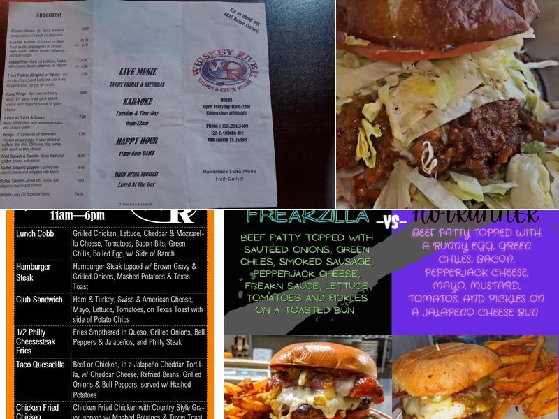 Whiskey River Saloon Menu