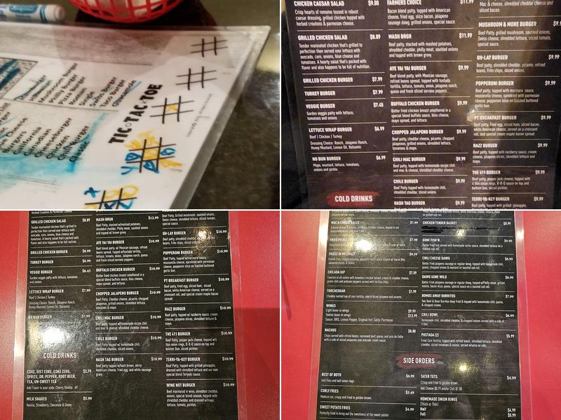 Pop Top Burgers Menu