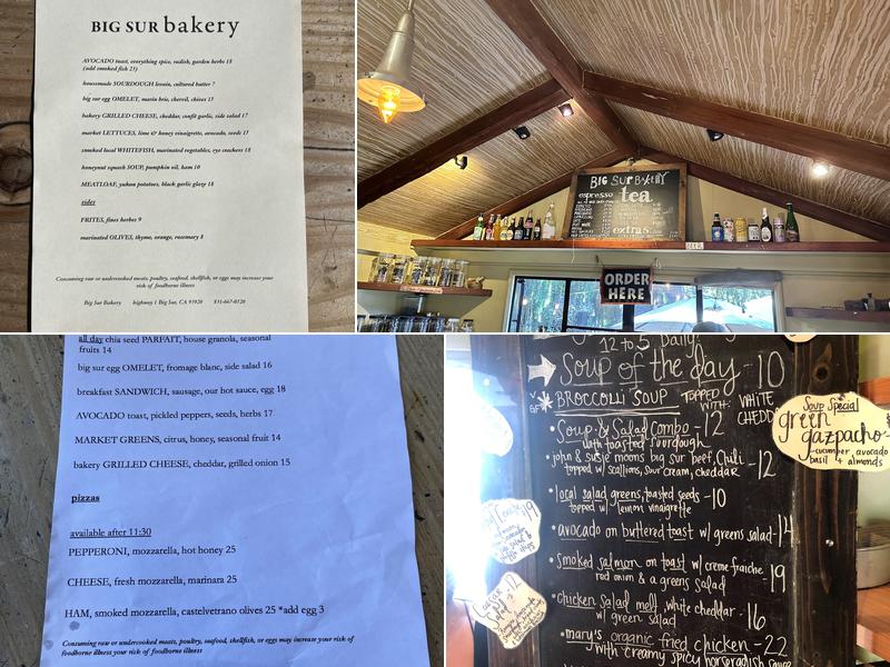 Big Sur Bakery Menu