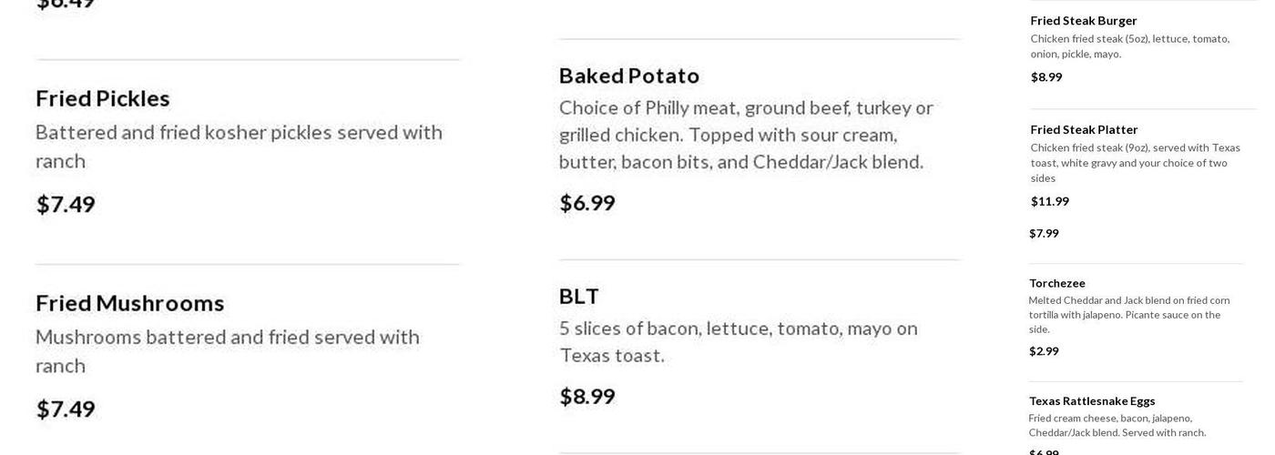 Stomp's Burger Joint Menu