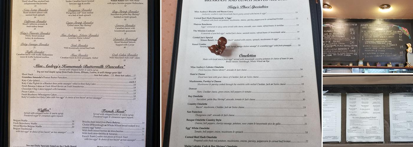 Katy's Place Menu