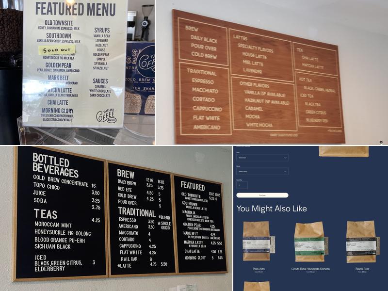Pearland Coffee Roasters Menu