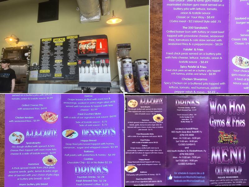 Woo Hoo II Gyros and Fries Menu