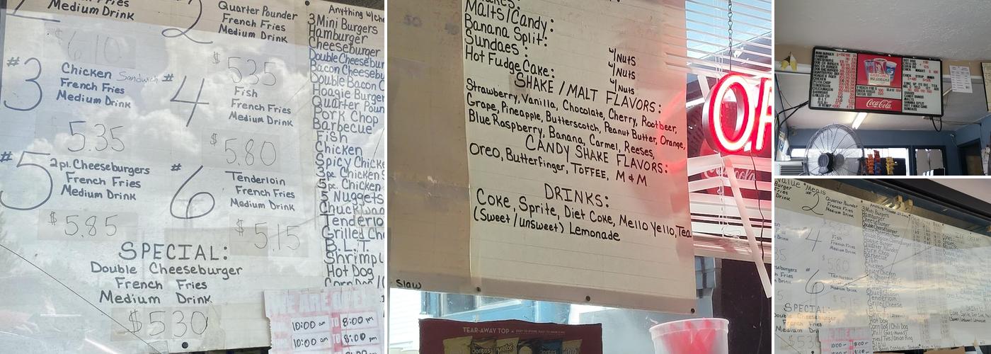 Sandy's Restaurant Menu