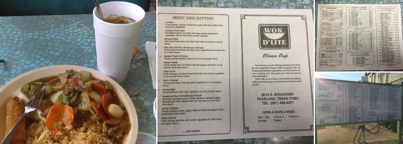 Wok D'Lite Menu