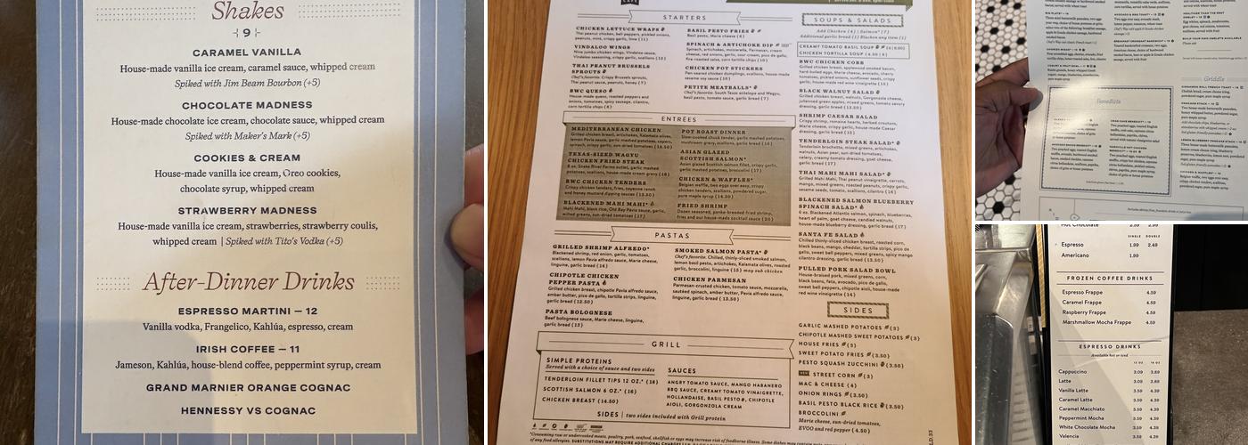 Black Walnut Kitchen & Bar Menu